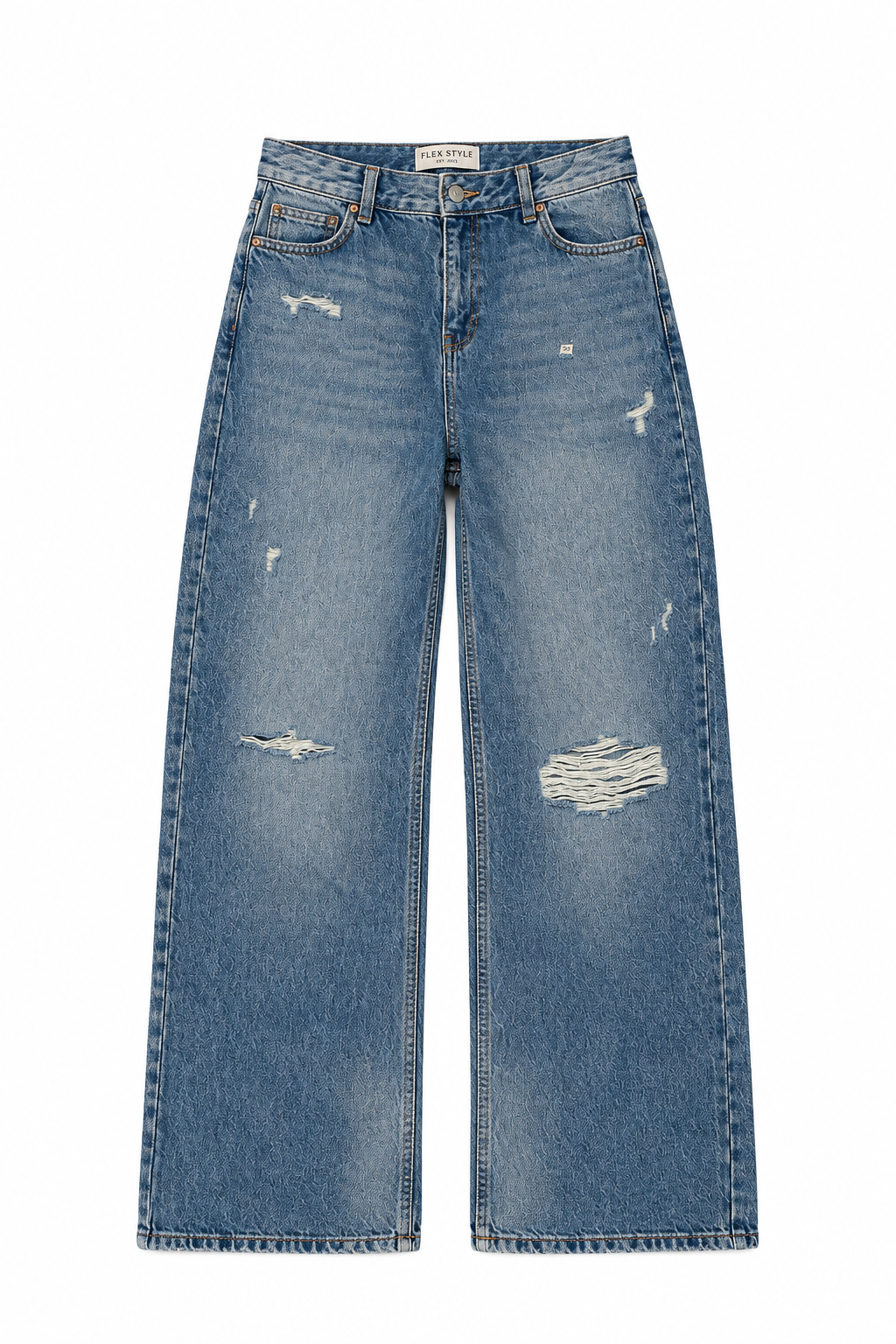 Distressed Wide Leg Jeans