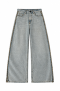 Vintage Wash Wide Leg Denim