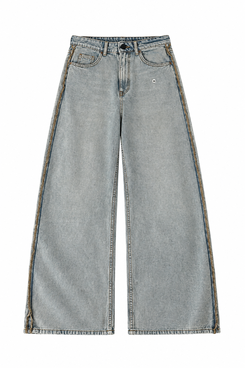 Vintage Wash Wide Leg Denim