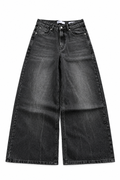 Washed Black Super Wide Leg Jeans