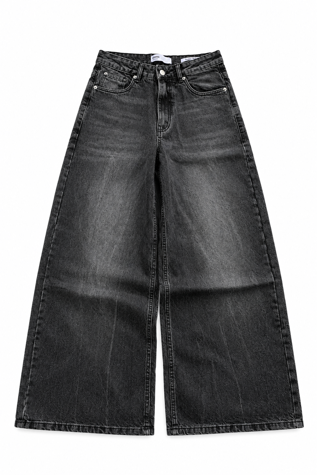 Washed Black Super Wide Leg Jeans